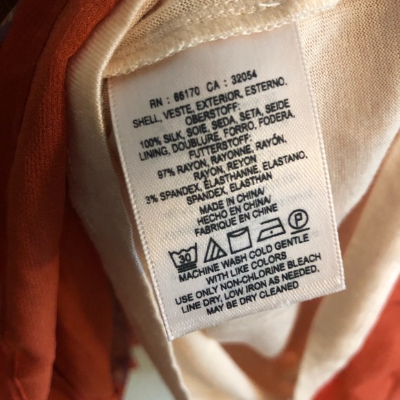 Anthropologie Maeve Orange Top M Boho Blouse Print - Picture 6 of 7